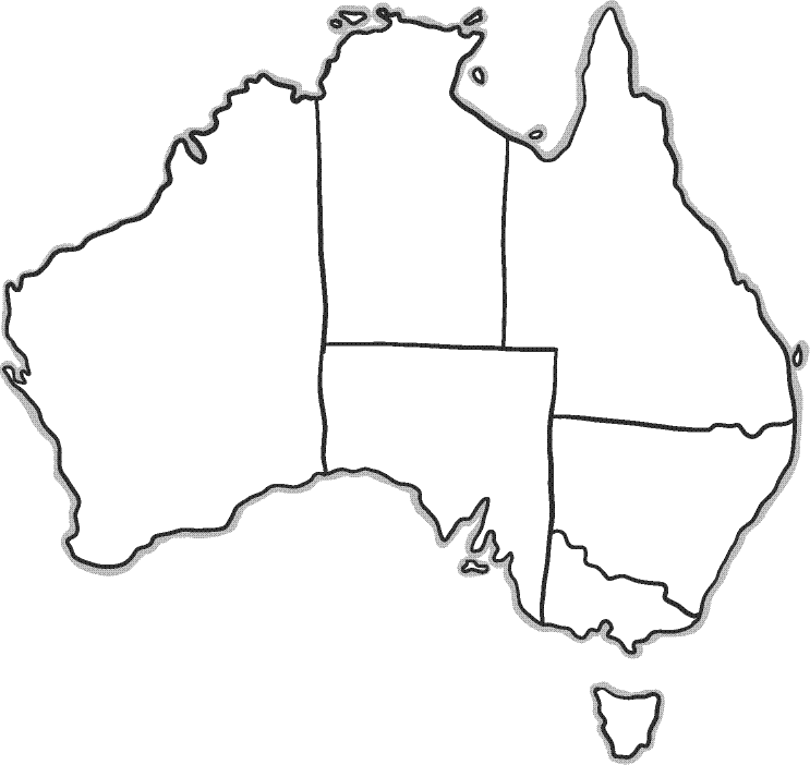Map of Australia with live time zone clocks positioned over each capital city